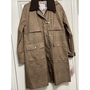 AVEC LES FILLES Khaki Anorak Utility Jacket Large NWT Corduroy Collar Fireman